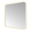 Hotbath &MORE Spiegel - 80x80cm - direct en indirect LED - spiegelverwarming - color changing - dimbaar - met afstandsbediening - mat wit SW1246104