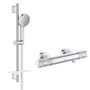 GROHE Precision Feel Doucheset - thermostatische douchekraan - 31.3cm - Vitalio Joy glijstangset - 60cm - ronde handdouche - 3 straalsoorten - chroom SW1565487