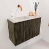 Mondiaz JOYA-DLUX 60cm toiletmeubel - kleur Shadow - Wastafel FAYE positie Links Zonder kraangat kleur Ostra. SW1422978