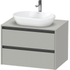 Duravit ketho 2 meuble sous lavabo avec plaque console et 2 tiroirs 80x55x56.8cm avec poignées anthracite béton gris mat SW771878