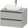 Duravit Ketho.2 Wastafelonderbouwkast - inclusief consoleplaat - met 2 laden - 80x55x56.8cm - met handgrepen antraciet - betongrijs mat SW771878
