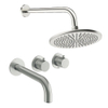 Crosswater MPRO Module ensemble de douche pluie encastré – douche de tête Ø 30 cm – 2 leviers – bec de bain – inox brossé SW1472400
