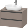 Duravit ketho 2 meuble sous lavabo avec plaque console et 2 tiroirs 80x55x56.8cm avec poignées anthracite basalte mat SW772202