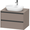 Duravit Ketho.2 Wastafelonderbouwkast - inclusief consoleplaat - met 2 laden - 80x55x56.8cm - met handgrepen antraciet - basalt mat SW772202