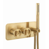 Crosswater Union Douche robinet de douche - 2 poignées - ensemble de douchette à main - flexible - avec élément encastré - laiton SW969813