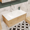 ENSEMBLE DE MEUBLE MONDIAZ LUSH - 80cm - 1 tiroir - lavabo cloud - vasque centrale - 1 trou de robinet - chêne blanchi SW409326