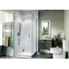Cabine de douche Crosswater Kai 75x75x190cm avec 2 portes mortier jointuresantes en verre de sécurité clair de 6mm aluminium argenté SW487316