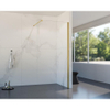 FugaFlow Eccelente Vetro douche à l'italienne salle de bain - 160x200cm - verre clair - bras mural - laiton brossé SW1124768