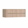 H&R Badmeubelen Juice Wastafelonderkast - 140x45x50cm - linkerhoek afgerond - 4 lades - geïntegreerde greep - Rockford oak SW1490618