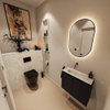 MONDIAZ TURE-DLUX Meuble toilette - 60cm - Urban - EDEN - vasque Ostra - position gauche - sans trou de robinet SW1104686