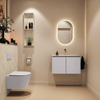 MONDIAZ TURE-DLUX Meuble toilette - 80cm - Cale - EDEN - vasque Ostra - position centrale - sans trou de robinet SW1104752