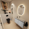 MONDIAZ TURE-DLUX Meuble de toilettes 80 cm Plata. Lavabo EDEN Opalo position milieu. Sans trou de robinet. SW1104510