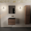 Mondiaz AIVY Ensemble de meuble - 60x45x50cm - 0 trous de robinet - 1 vasque Urban Solid surface - Centre - 2 tiroirs - avec miroir - Melamine Mocha SW892189