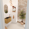 Mondiaz JOYA 60cm toiletmeubel - kleur Oak - Wastafel FAYE positie Links 1 kraangat kleur Urban. SW1421163