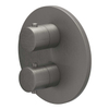 IVY Bond Pièce de finition - pour mitigeur thermostatique encastré - inverseur d’arrêt 2 voies - rosace ronde - metal black brossé PVD SW1030882