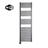 Sanicare HPW Elektrische Radiator - 172x45cm - 920W - wifi - thermostaat - zwart - linksonder - gunmetal (antraciet) SW1448078