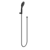 IVY Ensemble de douchette - réglable - 3 jets - avec support mural réglable - flexible de douche 150cm - modèle barre - 120 cm - Noir mat PED SW1031567