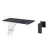 Best Design A line inbouwkraan waterval planchet met wandmengkraan zwart mat SW653920 Best Design A line inbouwkraan waterval planchet met wandmengkraan zwart mat SW653920