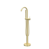IVY Bond Mitigeur de bain autoportant - bec pivotant - 150cm - Flexible de douche - Douchette barre - Or mat brossé PVD SW1031202