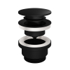 Hotbath Mate clickplug met schroef rond zwart mat SW94915