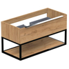 Thebalux onderkast type2 100cm 1x lade opbouwgreep Noëlla met frame mat zwart en 1x inleg  1x uitsparing incl witte sifonset SW768422
