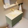 Mondiaz VICA-DLUX Ensemble de meuble de salle de bain - 80cm - meuble sous-vasque armée - 2 tiroirs - lavabo encastrée nuage milieu - sans trous de robinet - version haute de 60cm - ostra SW1087035