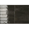 SAMPLE Ceramic-Apolo Raku Wandtegel - 6X27cm - 7,7mm - Rechthoek - Black Lava Glans SW1220891