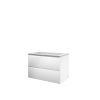 Proline elegant ensemble de meubles de salle de bain 80x46x54cm meuble symétrique blanc mat avec 1 trou pour robinet polystone blanc mat SW349885