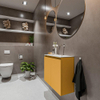 MONDIAZ TURE Toiletmeubel 60x23x50cm met 0 kraangaten 2 deuren ocher mat Wastafel Eden rechts Solid Surface Wit SW475047