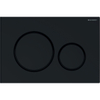 Geberit Sigma20 bedieningsplaat - 2-toets spoeling - ronde knoppen - zwart/matzwart/zwart - dualflush - glans zwart mat SW420725