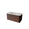 Royal Plaza Terra Ensemble meuble de salle de bains - 100x47x46cm - vasque en céramique blanc brillant - 1 vasque - 1 trou de robinet - 2 tiroirs - châtaignier (noyer) SW1441226