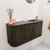 Mondiaz JOYA-DLUX Meuble de toilette 81,6cm - arrondi gauche couleur Shadow - Vasque FAYE position Droite 1 trou de robinet couleur Sombra. SW1425220