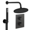 Crosswater MPRO ensemble de douche pluie encastré – douche de tête Ø 30 cm – douchette bâton – 2 leviers – noir mat SW1472534