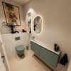 MONDIAZ TURE-DLUX Meuble toilette - 120cm - Army - EDEN - vasque Ostra - position gauche - 1 trou de robinet SW1104721