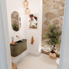 Mondiaz JOYA-DLUX 73.2cm toiletmeubel - ronding links en rechts kleur Dusk - Wastafel FAYE positie Midden Zonder kraangat kleur Lava. SW1423260