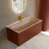 MONDIAZ KURVE-DLUX Meuble de salle de bains 100 cm couleur Ruby avec 1 tiroir et 0 porte. Lavabo BIG MEDIUM Central 1 trou de robinet Saba. SW1433468