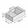 Mondiaz TYNE Fontein - 40x23x12cm - wasbak Links - zonder kraangaten - solid surface - Lava SW1176996