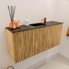 Mondiaz JOYA-DLUX 90cm toiletmeubel - kleur Oak - Wastafel FAYE positie Midden 1 kraangat kleur Lava. SW1422040