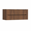 H&R Badmeubelen Juice Wastafelonderkast - 120x45x50cm - rechterhoek afgerond - 2 lades - geïntegreerde greep - Dark oak SW1489632