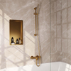 Robinet de baignoire Brauer Gold Carving à poser - barre de douche - 2 fonctions - 2 boutons carving - douchette à main 1 fonction - PVD - or brossé SW1164700