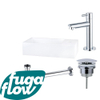 FugaFlow Eccelente Arredo fonteinset - 36x18.5x9cm - 1 kraangat - solid surface - fonteinkraan chroom - mat wit - Black Friday - SW1125268