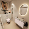 MONDIAZ TURE-DLUX Meuble WC 80cm Rosee. EDEN lavabo Ostra position droite. Avec 1 trou de robinet. SW1105044