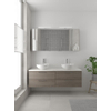 Bruynzeel Combo badmeubelset 150x45cm 2 wasbakken 4 lades met spiegelkast met softclose ceramic orlando eiken SW383626 Bruynzeel Combo badmeubelset 150x45cm 2 wasbakken 4 lades met spiegelkast met softclose ceramic orlando eiken SW383626