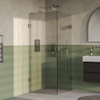 BRAUER Void Carving Cabine de douche - 80x100x200cm - porte battante - revêtement de verre - réversible - verre clair - Acier inoxydable brossé PVD SW1418104