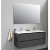 Adema Bella badmeubel met acryl wastafel 2 kraangaten met spiegel 120X55X46cm Antraciet mat SW398081 Adema Bella badmeubel met acryl wastafel 2 kraangaten met spiegel 120X55X46cm Antraciet mat SW398081