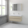 Bruynzeel Roma badmeubelset 120x60.5x46cm met softclose inclusief spiegelkast natuur eiken SW384858 Bruynzeel Roma badmeubelset 120x60.5x46cm met softclose inclusief spiegelkast natuur eiken SW384858