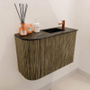 Mondiaz JOYA-DLUX 61.6cm toiletmeubel - ronding links kleur Dusk - Wastafel FAYE positie Rechts 1 kraangat kleur Lava. SW1423263