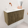 Mondiaz JOYA 70cm toiletmeubel - kleur Dusk - Wastafel FAYE positie Links Zonder kraangat kleur Talc. SW1421571