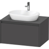 Duravit Ketho.2 Wastafelonderbouwkast - inclusief consoleplaat - met 1 lade - 80x55x45.9cm - met handgreep antraciet - grafiet mat SW772977