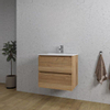 Adema Chaci Ensemble meuble de salle de bains - 60x46x57cm - 1 vasque ovale en céramique blanche - 1 trou pour robinet - 2 tiroirs - chêne SW721283 Adema Chaci Ensemble meuble de salle de bains - 60x46x57cm - 1 vasque ovale en céramique blanche - 1 trou pour robinet - 2 tiroirs - chêne SW721283